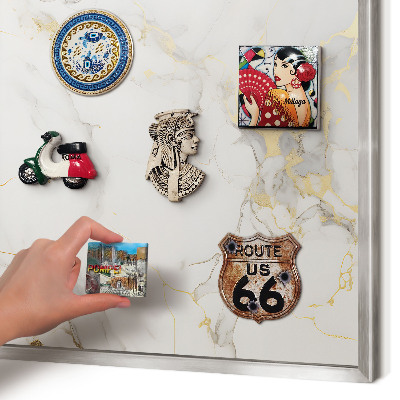 Printed magnet board in a silver frame Delicate elegance