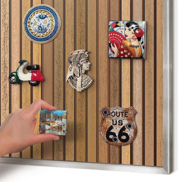 Printed magnet board in a silver frame Warm belts