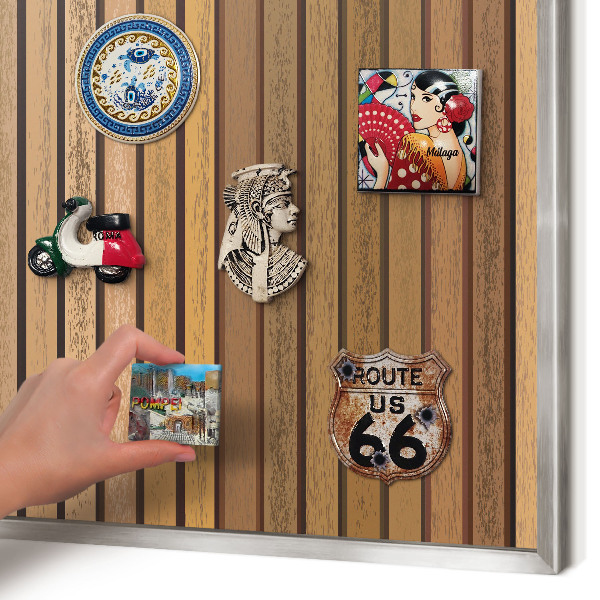 Printed magnet board in a silver frame Warm belts