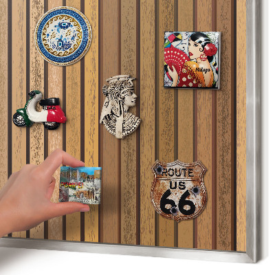 Printed magnet board in a silver frame Warm belts