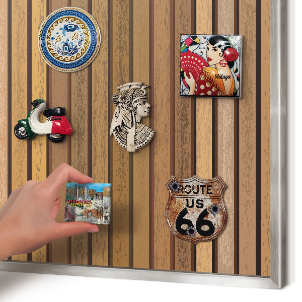 Printed magnet board in a silver frame Warm belts