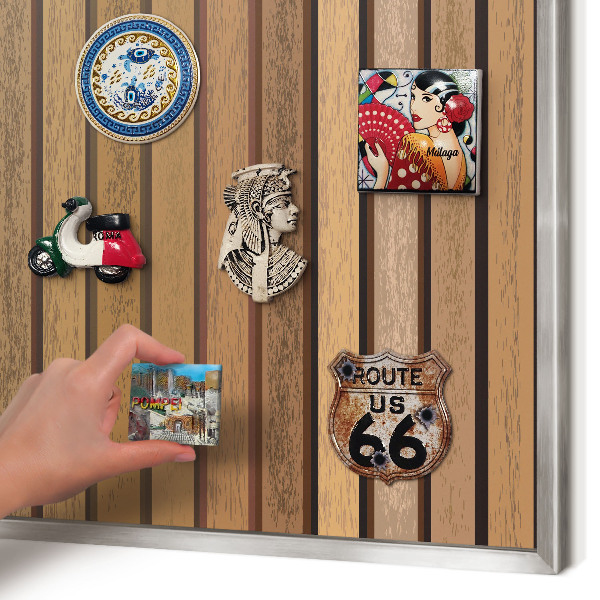 Printed magnet board in a silver frame Warm belts