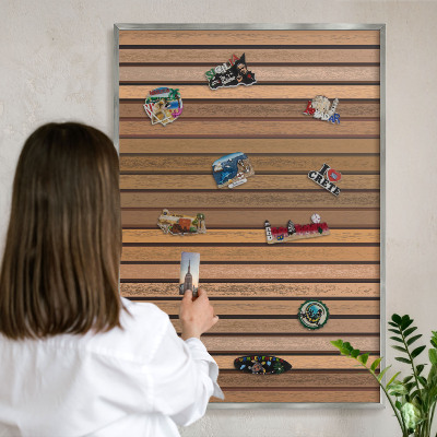 Printed magnet board in a silver frame Warm belts