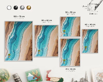Souvenir magnet display board with a silver frame Earth's layers