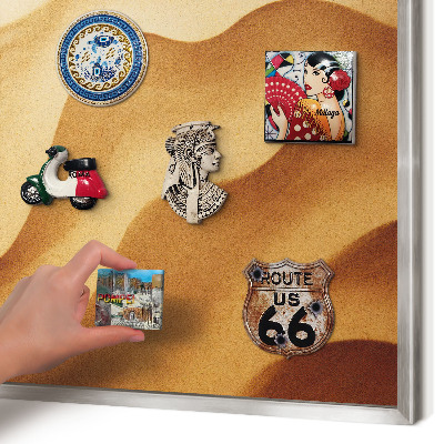 Printed magnet board in a silver frame Sand waves