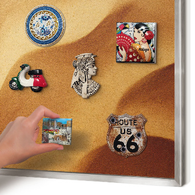 Printed magnet board in a silver frame Sand waves