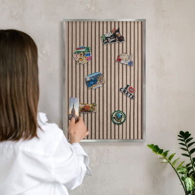 Souvenir magnet display board with a silver frame Calm structure