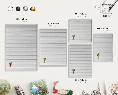 Printed magnet board in a silver frame Minimalist stripes