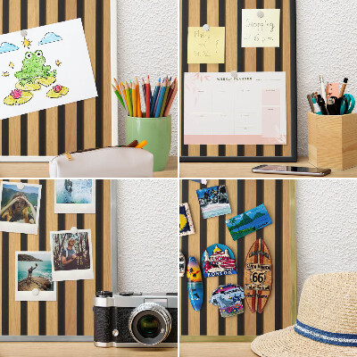 Souvenir magnet display board with a silver frame Wooden rhythms