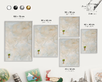 Souvenir magnet display board with a silver frame Subtle elegance