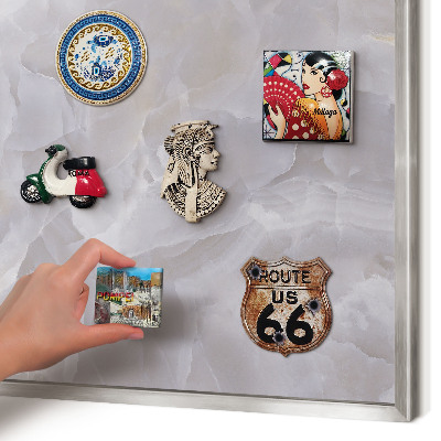 Printed magnet board in a silver frame Gray elegance