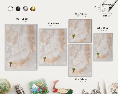 Souvenir magnet display board with a silver frame Subtle waves