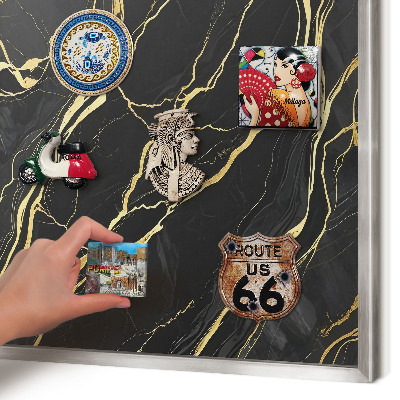 Printed magnet board in a silver frame Luxurious waves