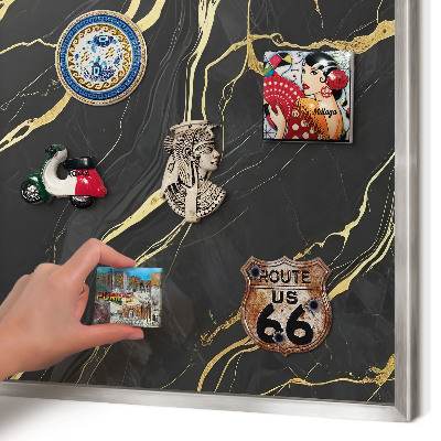 Printed magnet board in a silver frame Luxurious waves
