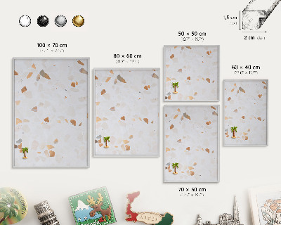 Souvenir magnet display board with a silver frame Warm mosaic