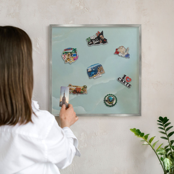 Printed magnet board in a silver frame Peaceful harmony