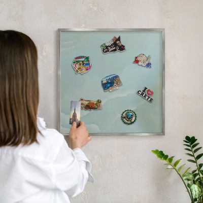 Printed magnet board in a silver frame Peaceful harmony