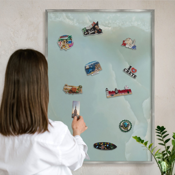 Printed magnet board in a silver frame Peaceful harmony