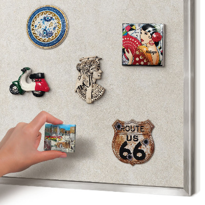 Souvenir magnet display board with a silver frame Natural elegance