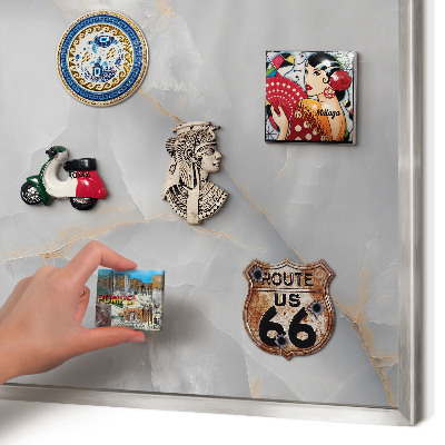 Printed magnet board in a silver frame Gray veins