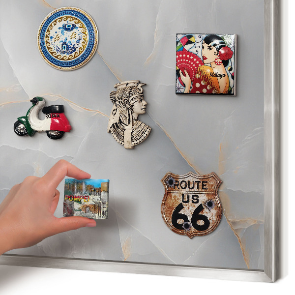 Printed magnet board in a silver frame Gray veins