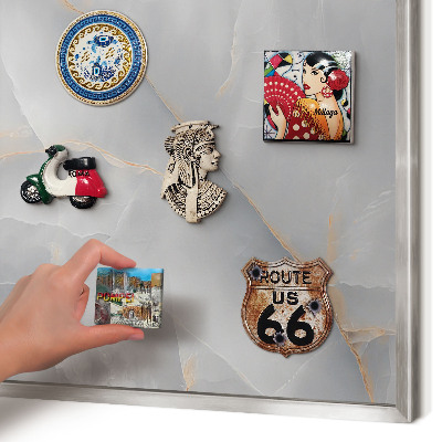 Printed magnet board in a silver frame Gray veins