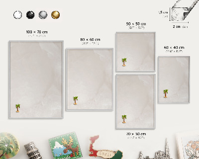 Printed magnet board in a silver frame Creamy texture