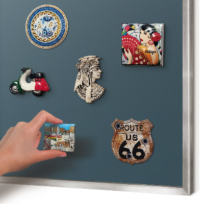 Souvenir magnet display board with a silver frame Turquoise