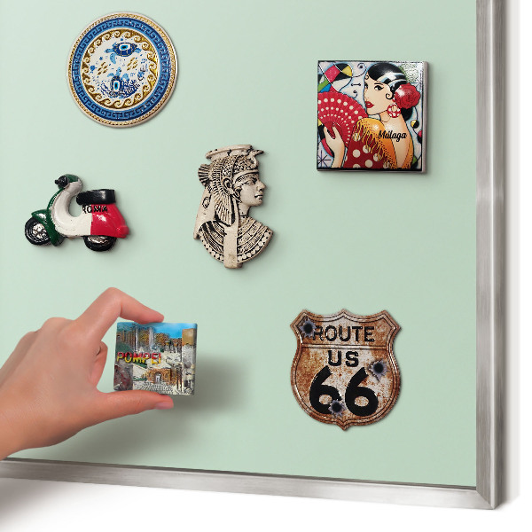 Printed magnet board in a silver frame Mint green