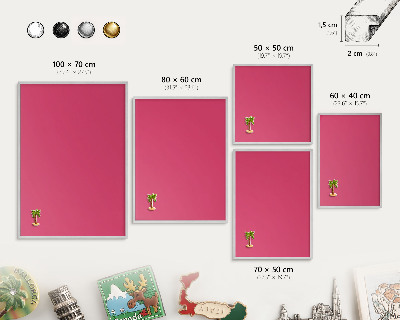 Printed magnet board in a silver frame Energy pink