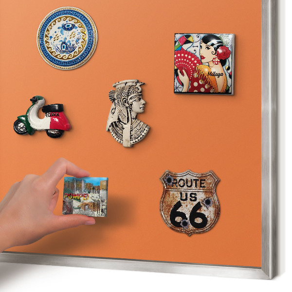 Printed magnet board in a silver frame Strong orange