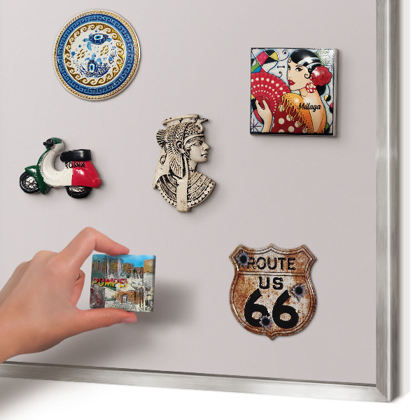 Printed magnet board in a silver frame Ash gray