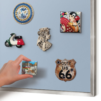 Printed magnet board in a silver frame Pastel blue