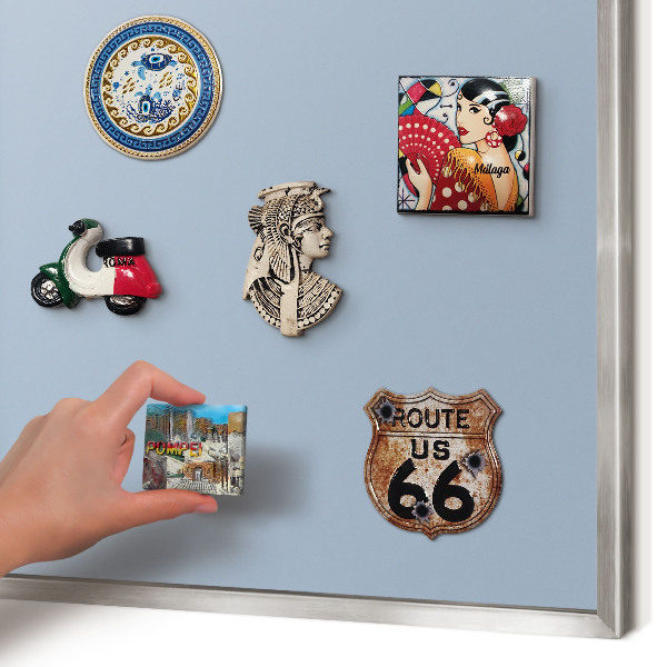 Printed magnet board in a silver frame Pastel blue