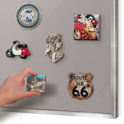 Souvenir magnet display board with a silver frame Ash gray
