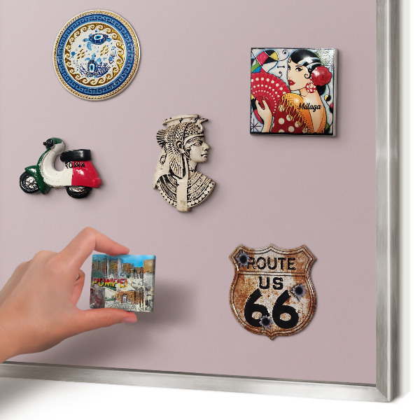 Printed magnet board in a silver frame Pastel lilac