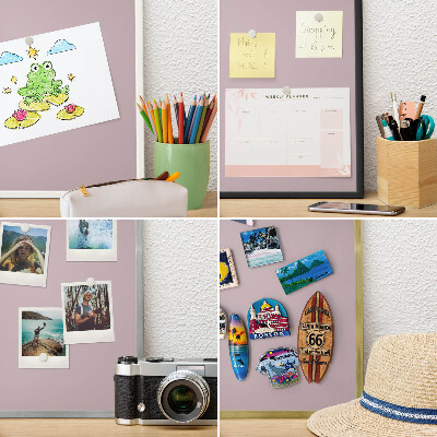 Printed magnet board in a silver frame Pastel lilac