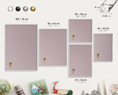 Printed magnet board in a silver frame Pastel lilac