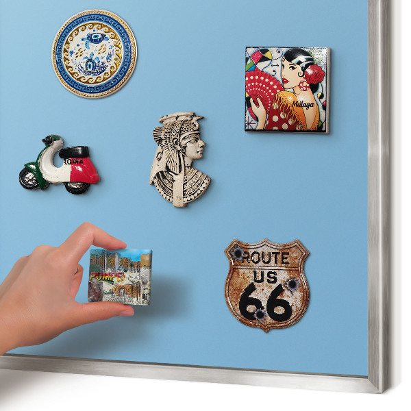 Printed magnet board in a silver frame Blue color