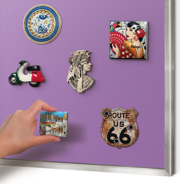 Printed magnet board in a silver frame Violet