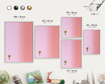 Souvenir magnet display board with a silver frame Delicate gradient