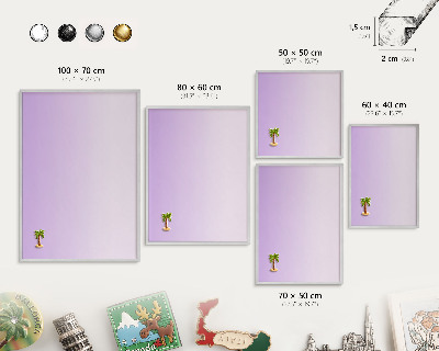 Printed magnet board in a silver frame Subtle gradient