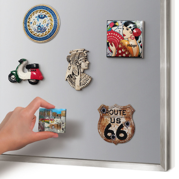 Printed magnet board in a silver frame Gray gradient