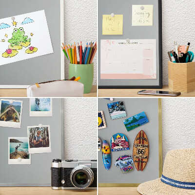 Souvenir magnet display board with a silver frame Blue gradient
