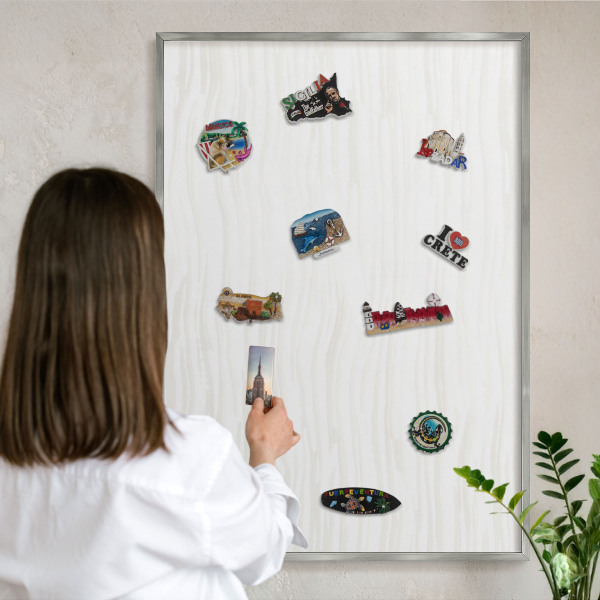 Printed magnet board in a silver frame Harmony of lines