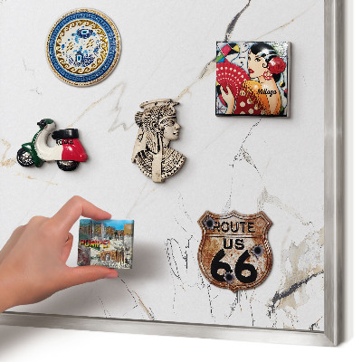 Printed magnet board in a silver frame Modern elegance