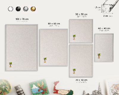 Printed magnet board in a silver frame Creamy texture