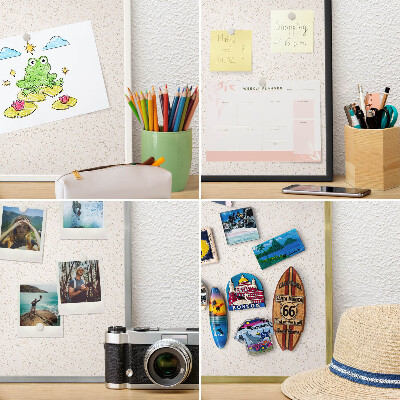 Printed magnet board in a silver frame Tiny dots