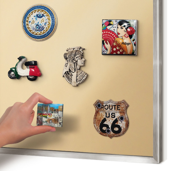 Souvenir magnet display board with a silver frame Creamy Harmony