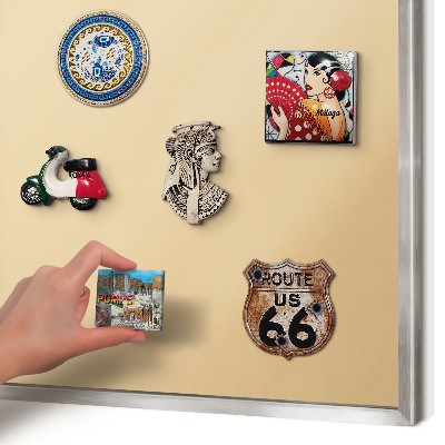 Souvenir magnet display board with a silver frame Creamy Harmony